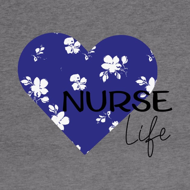 Nurse life blue hart design by Anines Atelier